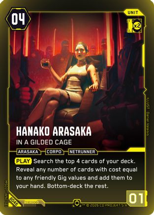 Hanako Arasaka - In a Gilded Cage (Rare) (B046) - Welcome to Night City Beta Foil - Card Brawlers