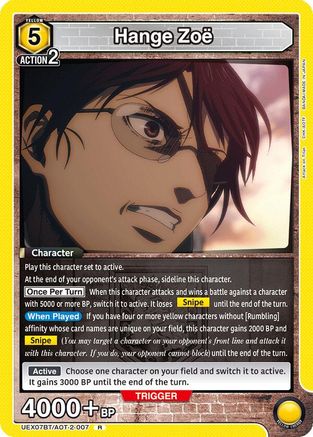 Hange Zoe (007) (UEX07BT/AOT-2-007) - UEX07BT Attack on Titan Vol 2 Foil - Card Brawlers