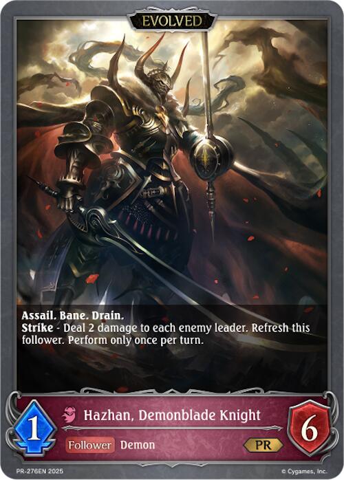 Hazhan, Demonblade Knight (Evolved) (PR - 276EN) [Promotional Cards] - Card Brawlers