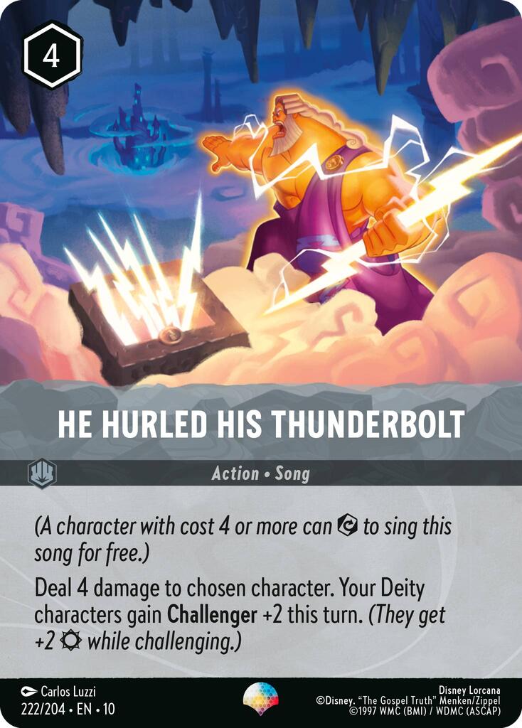 He Hurled His Thunderbolt (Epic) (222/204) [Whispers in the Well] - Card Brawlers