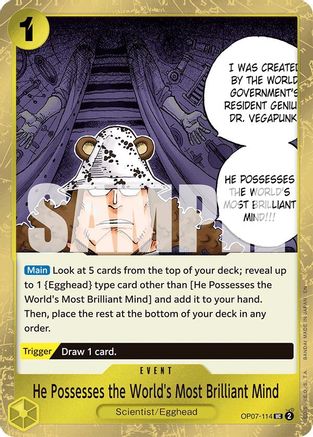 He Possesses the World's Most Brilliant Mind (Pirate Foil) (OP07-114) - Premium Booster -The Best- Vol. 2 Foil - Card Brawlers