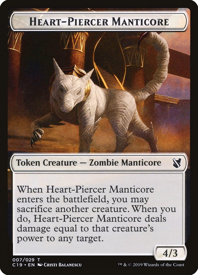Heart - Piercer Manticore Token [Commander 2019 Tokens] - Card Brawlers