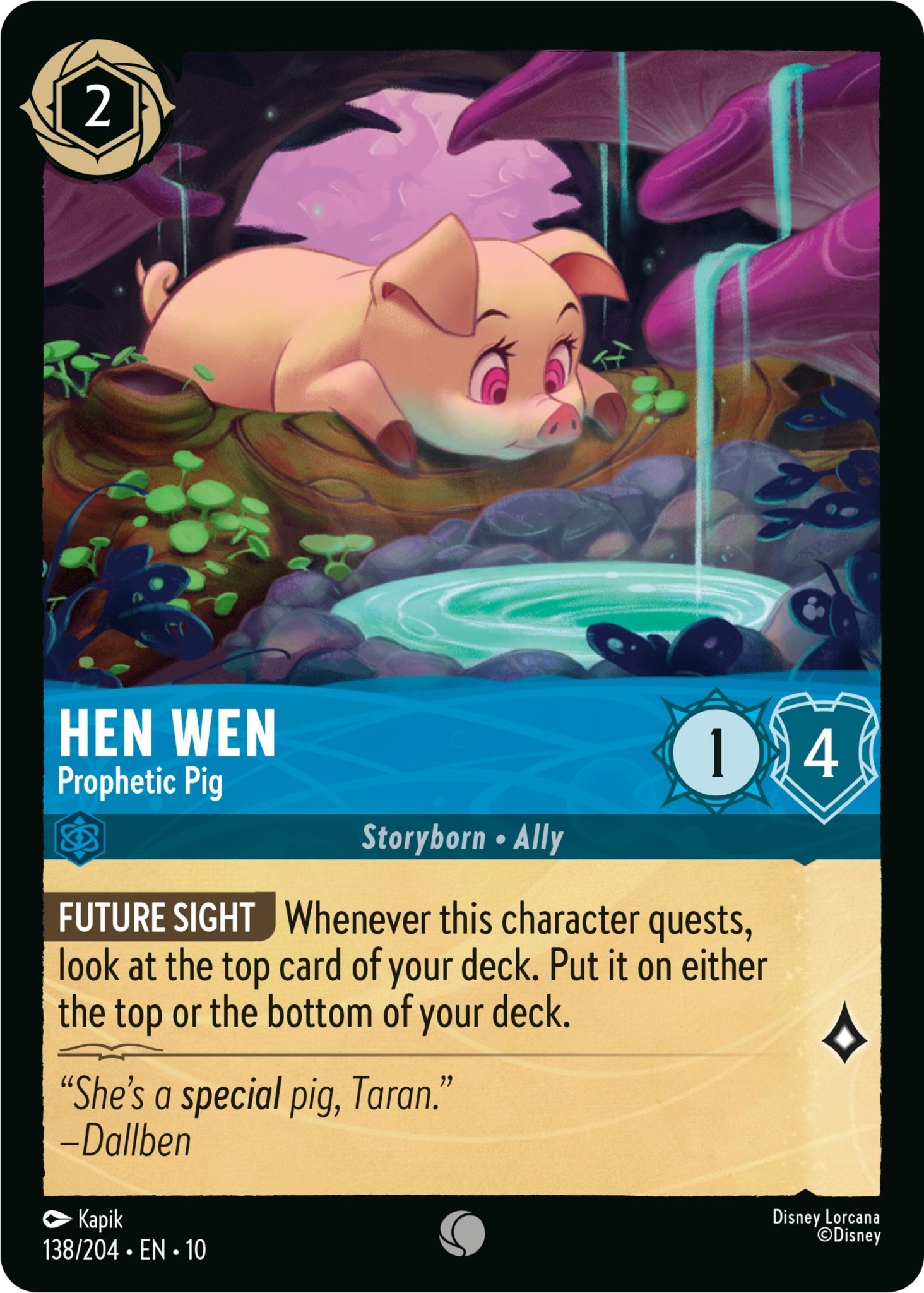 Hen Wen - Prophetic Pig (138/204) [Whispers in the Well] - Card Brawlers