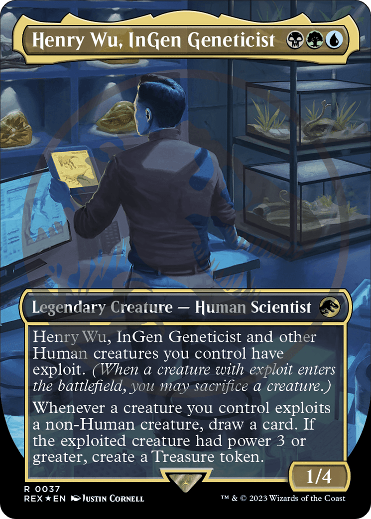 Henry Wu, InGen Geneticist (Emblem) (Borderless) [Jurassic World Collection Tokens] - Card Brawlers