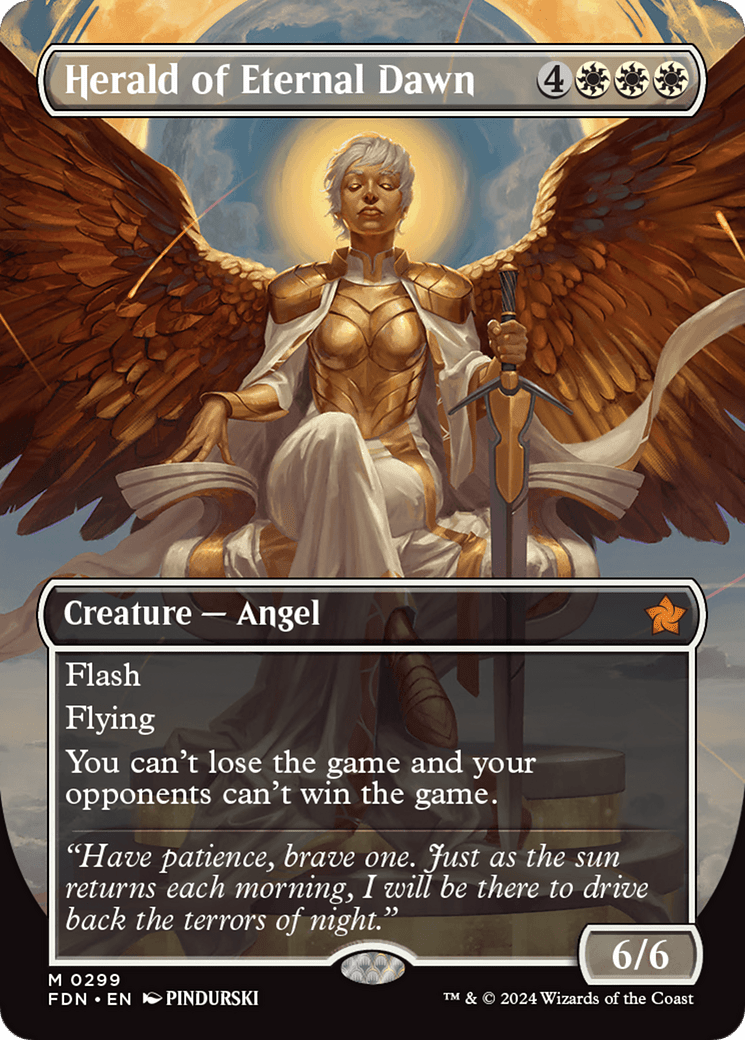 Herald of Eternal Dawn (Borderless) [Foundations] - Card Brawlers