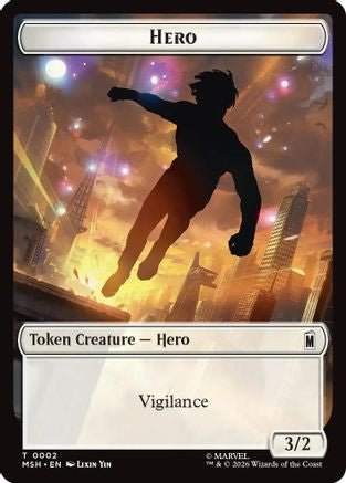 Hero // Robot Villain Double-Sided Token (MSH-2 // 20) - Marvel Super Heroes - Card Brawlers