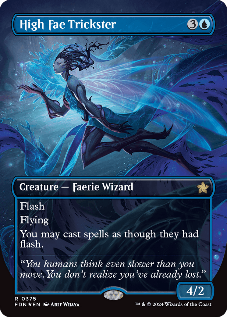 High Fae Trickster (Borderless) (Mana Foil) [Foundations] - Card Brawlers