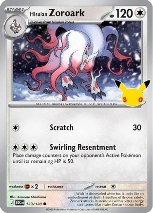 Hisuian Zoroark (123/null) - Holofoil [ME 30th Celebration] - Card Brawlers