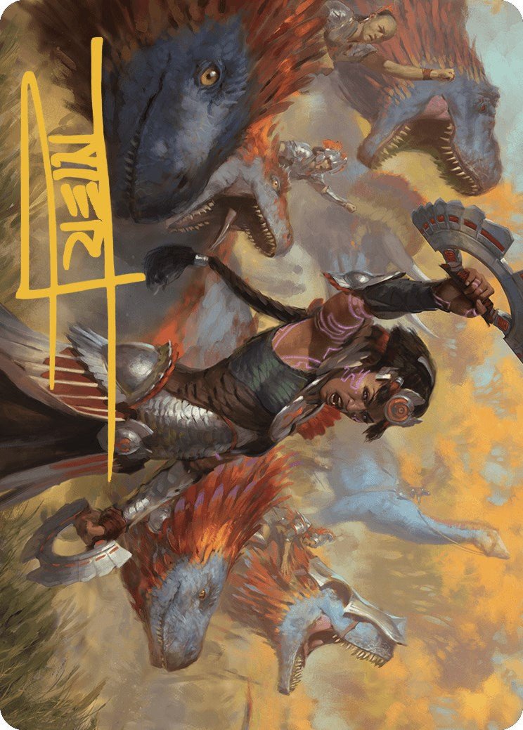 Huatli, Poet of Unity Art Card (Gold - Stamped Signature) [The Lost Caverns of Ixalan Art Series] - Card Brawlers