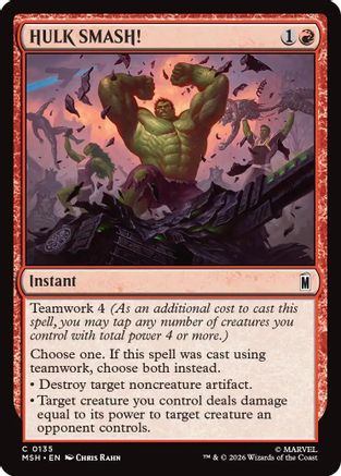 HULK SMASH! (MSH-135) - Marvel Super Heroes - Card Brawlers