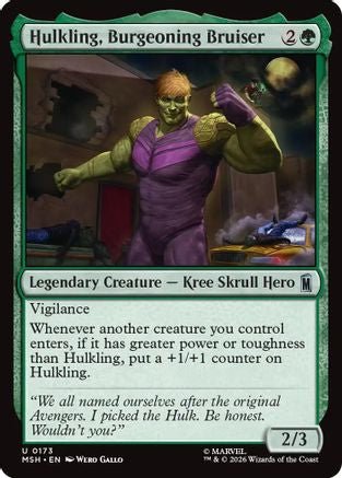 Hulkling, Burgeoning Bruiser (MSH-173) - Marvel Super Heroes Foil - Card Brawlers