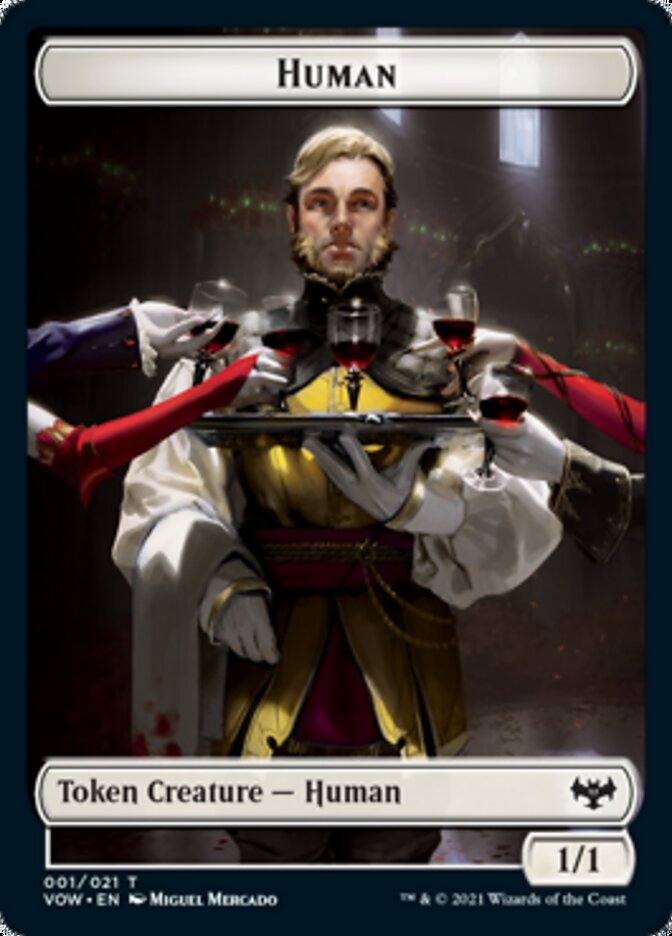 Human (001) // Wolf (014) Double - Sided Token [Innistrad: Crimson Vow Tokens] - Card Brawlers