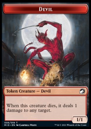 Human // Devil Double - Sided Token [Innistrad: Midnight Hunt Tokens] - Card Brawlers