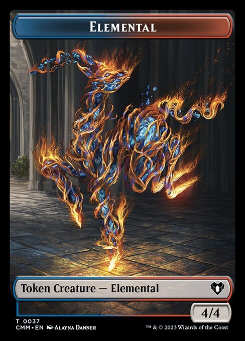 Human Soldier // Elemental (0037) Double - Sided Token [Commander Masters Tokens] - Card Brawlers