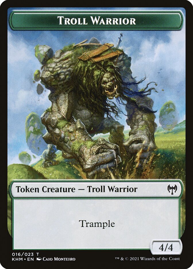 Human Warrior // Troll Warrior Double - Sided Token [Kaldheim Tokens] - Card Brawlers