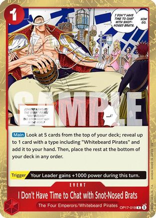 I Don't Have Time to Chat with Snot-Nosed Brats (OP17-019) - The World's Strongest Warriors Foil - Card Brawlers