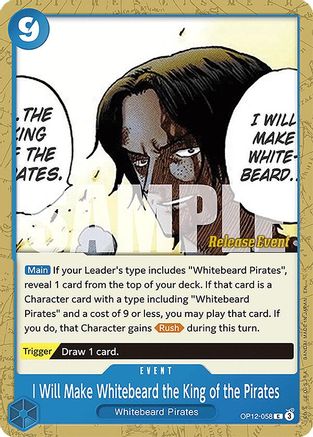 I Will Make Whitebeard the King of the Pirates (OP12-058) - Legacy of the Master Release Event Cards - Card Brawlers