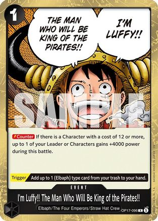 I'm Luffy!! The Man Who Will Be King of the Pirates!! (OP17-096) - The World's Strongest Warriors Foil - Card Brawlers