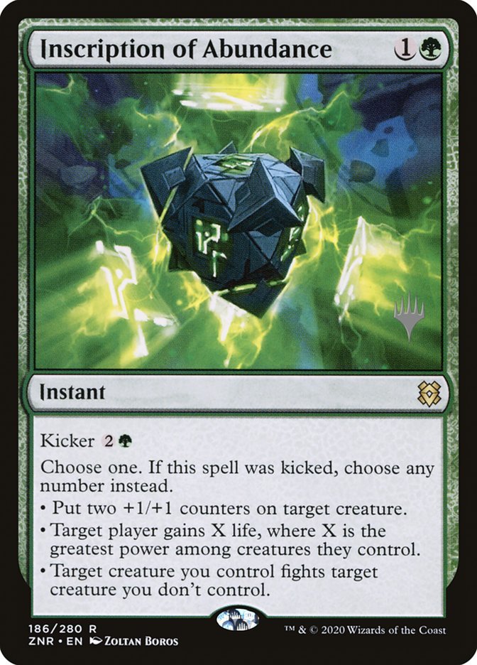 Inscription of Abundance (Promo Pack) [Zendikar Rising Promos] - Card Brawlers