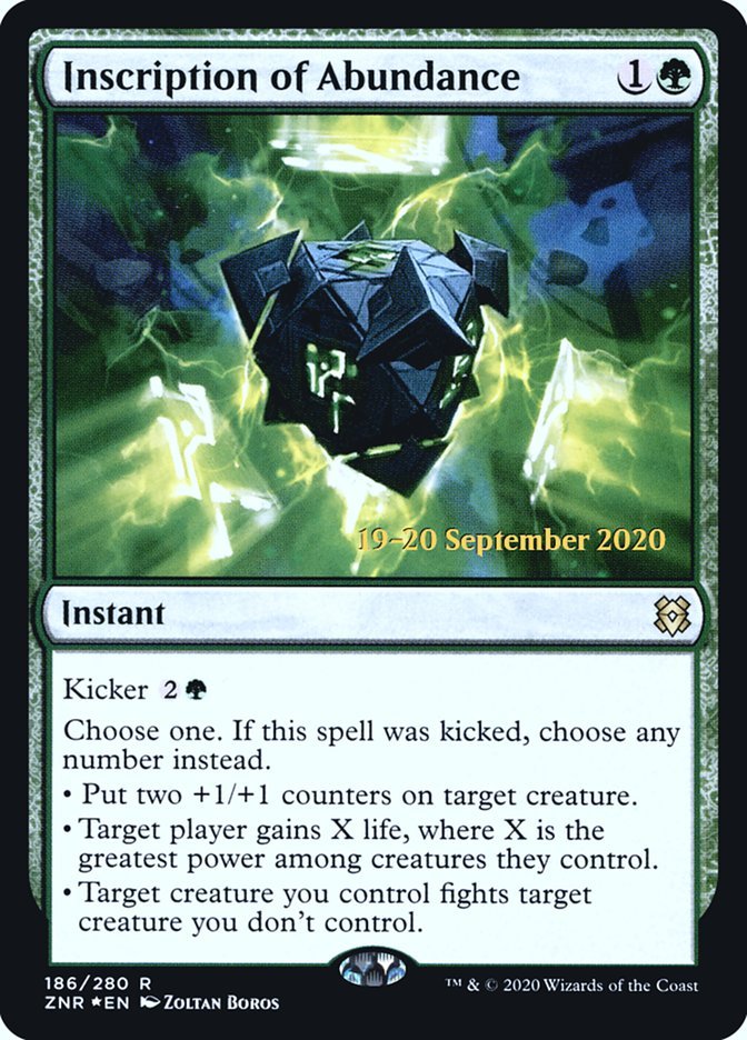 Inscription of Abundance [Zendikar Rising Prerelease Promos] - Card Brawlers