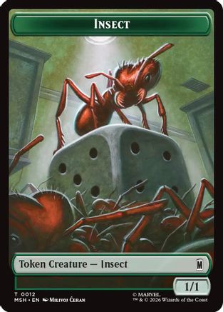 Insect // Clue Double-Sided Token (MSH-12 // 17) - Marvel Super Heroes - Card Brawlers