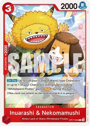 Inuarashi & Nekomamushi (OP17-004) - The World's Strongest Warriors - Card Brawlers