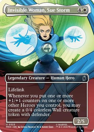 Invisible Woman, Sue Storm (Borderless) (MSH-323) - Marvel Super Heroes - Card Brawlers