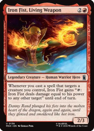 Iron Fist, Living Weapon (MSH-138) - Marvel Super Heroes - Card Brawlers