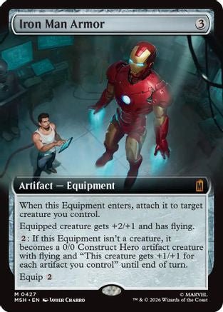 Iron Man Armor (Extended Art) (MSH-427) - Marvel Super Heroes - Card Brawlers