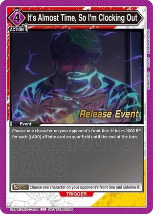 It's Almost Time, So I'm Clocking Out (Release Event) (UE19BT/SMD-1-078) - UE19BT SAKAMOTO DAYS Release Event Cards - Card Brawlers