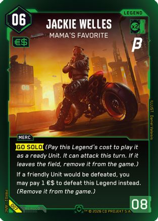 Jackie Welles - Mama's Favorite (007) - PreRelease Beta Foil - Card Brawlers