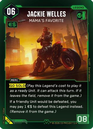 Jackie Welles - Mama's Favorite (Rare) (073) - Welcome to Night City Retail Foil - Card Brawlers