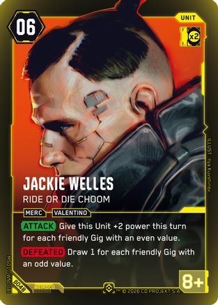 Jackie Welles - Ride or Die Choom (B048) - Welcome to Night City Beta Foil - Card Brawlers