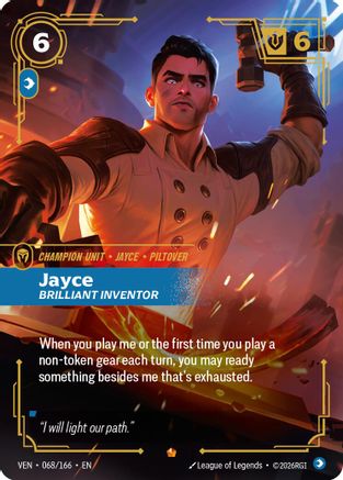 Jayce - Brilliant Inventor (068/166) - Vendetta Foil - Card Brawlers