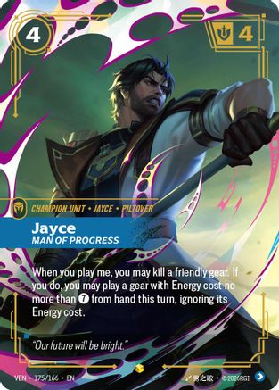Jayce - Man of Progress (Overnumbered) (175/166) - Vendetta Foil - Card Brawlers