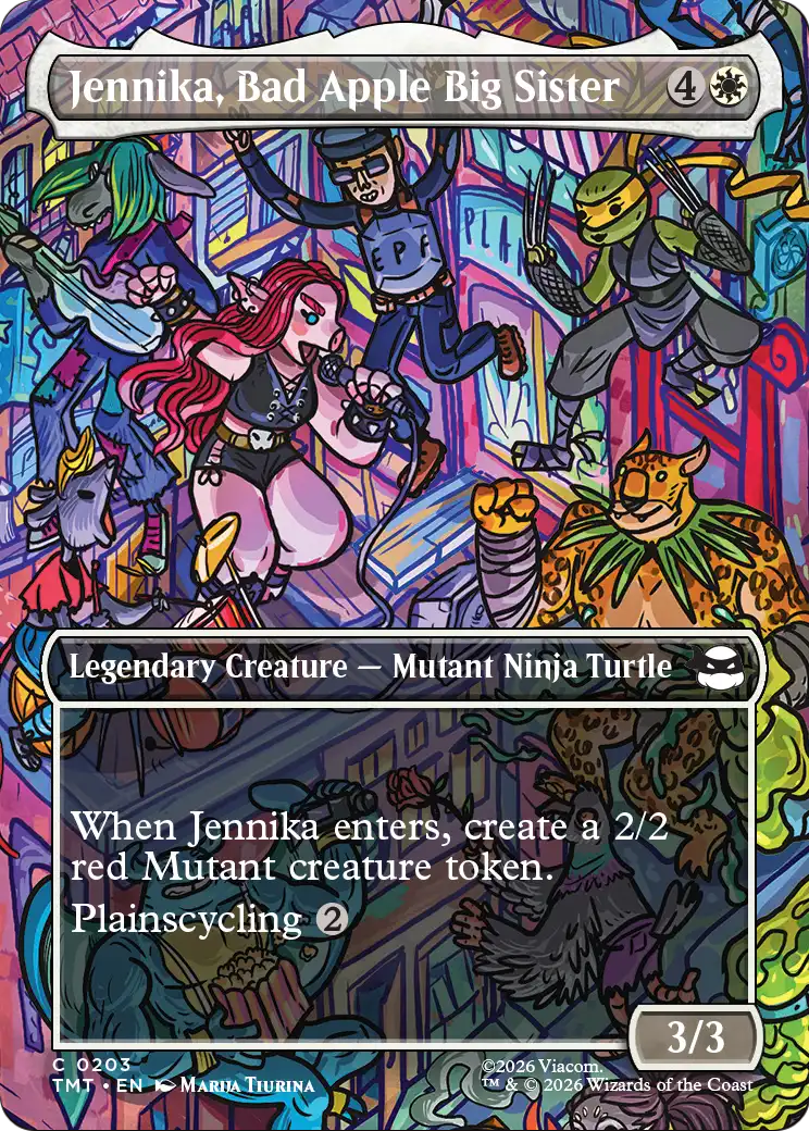 Jennika, Bad Apple Big Sister (Borderless) (TMT-203) - Teenage Mutant Ninja Turtles (Borderless) Foil - Card Brawlers