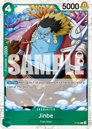 Jinbe - P-063 (Pirate Foil) (P-063) - Premium Booster -The Best- Vol. 2 Foil - Card Brawlers