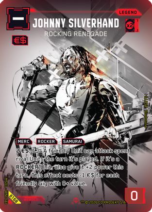 Johnny Silverhand - Rocking Renegade (ISecret) (B168) - Welcome to Night City Beta Foil - Card Brawlers