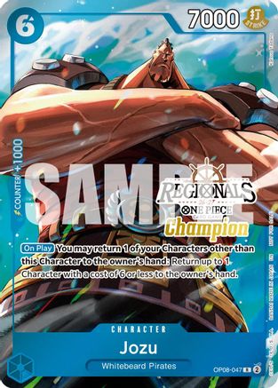 Jozu (Regionals Champion Card Set 26-27 Vol.2) (OP08-047) - One Piece Promotion Cards Foil - Card Brawlers