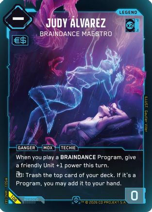 Judy Alvarez - Braindance Maestro (Epic) (108) - Welcome to Night City Retail Foil - Card Brawlers
