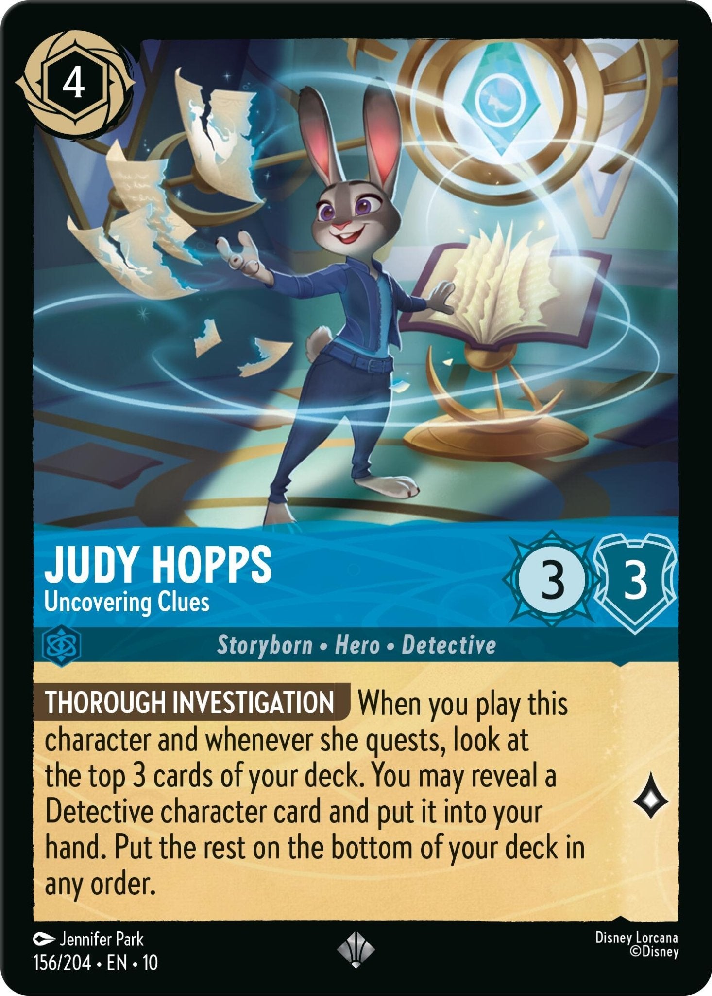 Judy Hopps - Uncovering Clues (156/204) [Whispers in the Well] - Card Brawlers