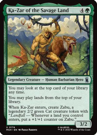 Ka-Zar of the Savage Land (MSH-174) - Marvel Super Heroes - Card Brawlers