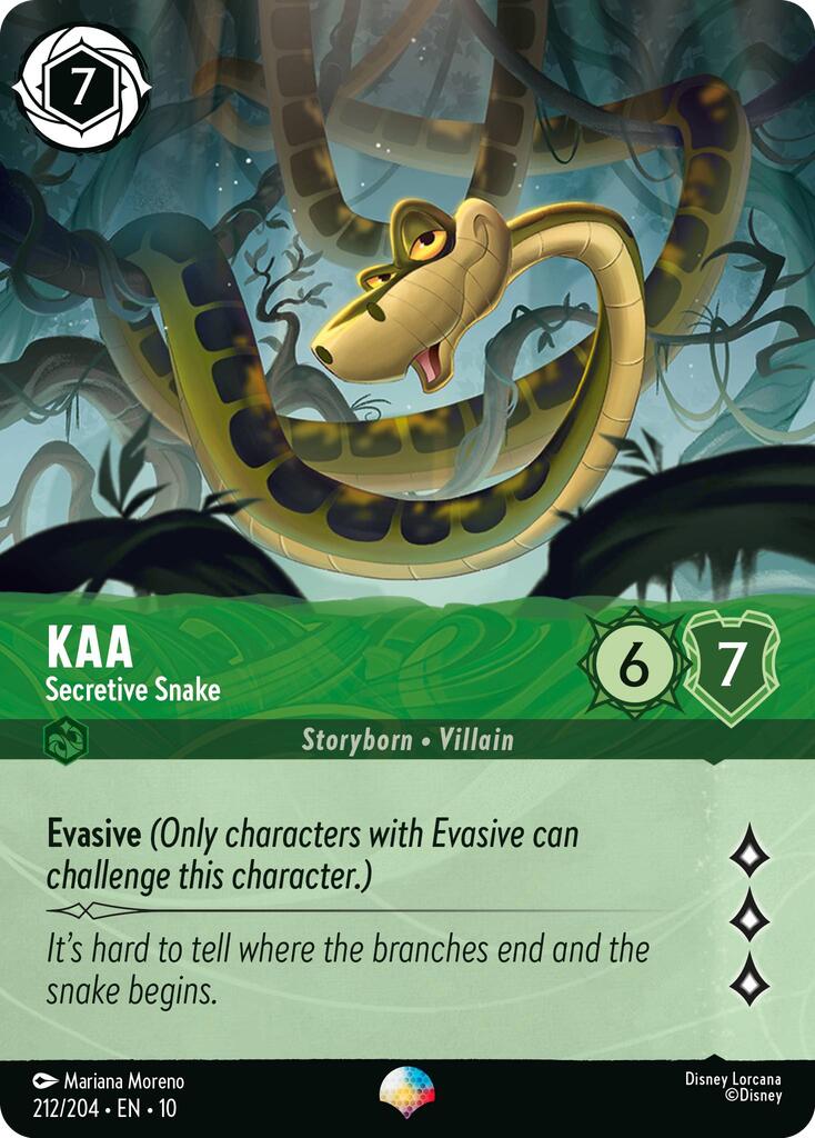 Kaa - Secretive Snake (Epic) (212/204) [Whispers in the Well] - Card Brawlers
