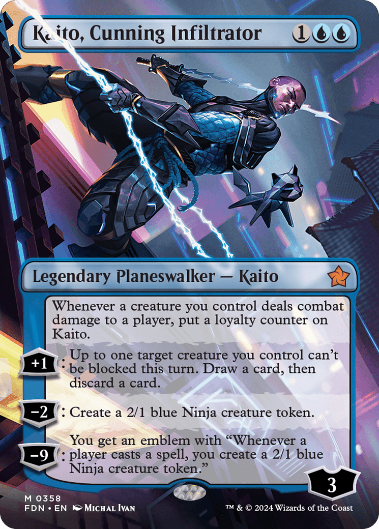 Kaito, Cunning Infiltrator (Borderless) [Foundations] - Card Brawlers