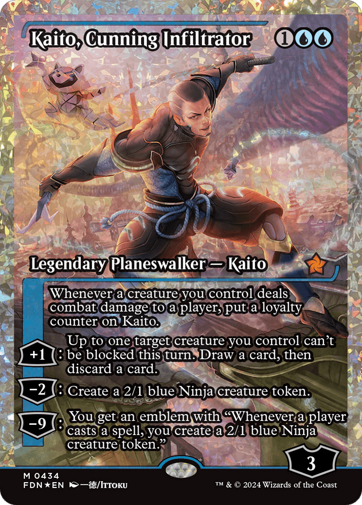 Kaito, Cunning Infiltrator (Showcase) (Frature Foil) [Foundations] - Card Brawlers