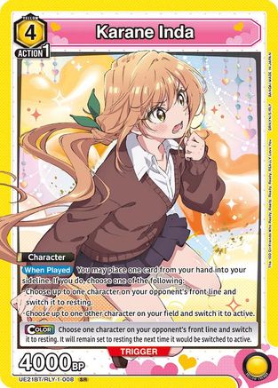 Karane Inda (008) (UE21BT/RLY-1-008) - UE21BT The 100 Girlfriends Who Really Really Really Really REALLY Love You Foil - Card Brawlers