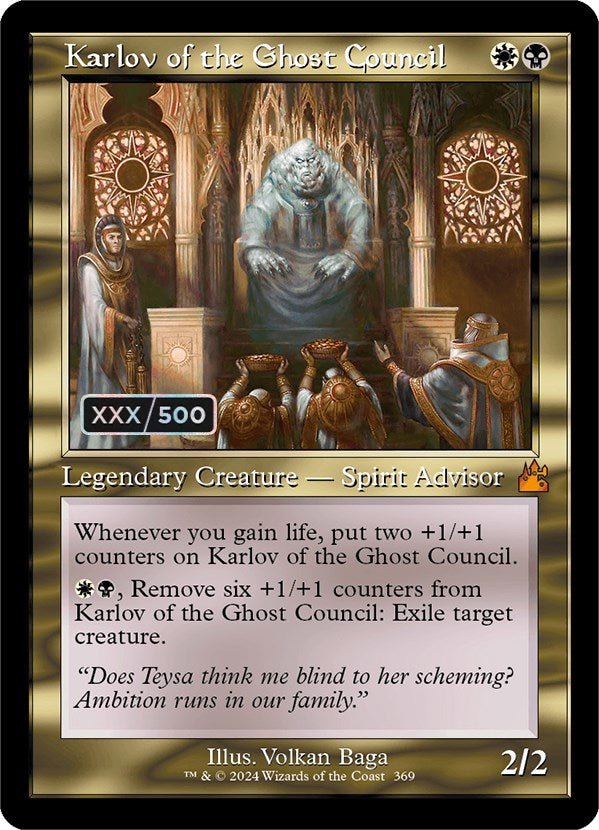 Karlov of the Ghost Council (Retro) (Serialized) [Ravnica Remastered] - Card Brawlers