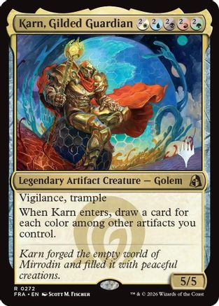 Karn, Gilded Guardian (PPFRA-272) - Promo Pack: Reality Fracture Foil - Card Brawlers