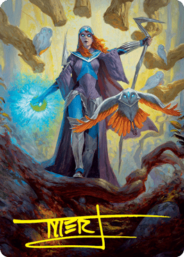 Kasmina, Enigma Sage Art Card (Gold - Stamped Signature) [Strixhaven: School of Mages Art Series] - Card Brawlers