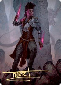 Kaya the Inexorable Art Card (Gold - Stamped Signature) [Kaldheim Art Series] - Card Brawlers